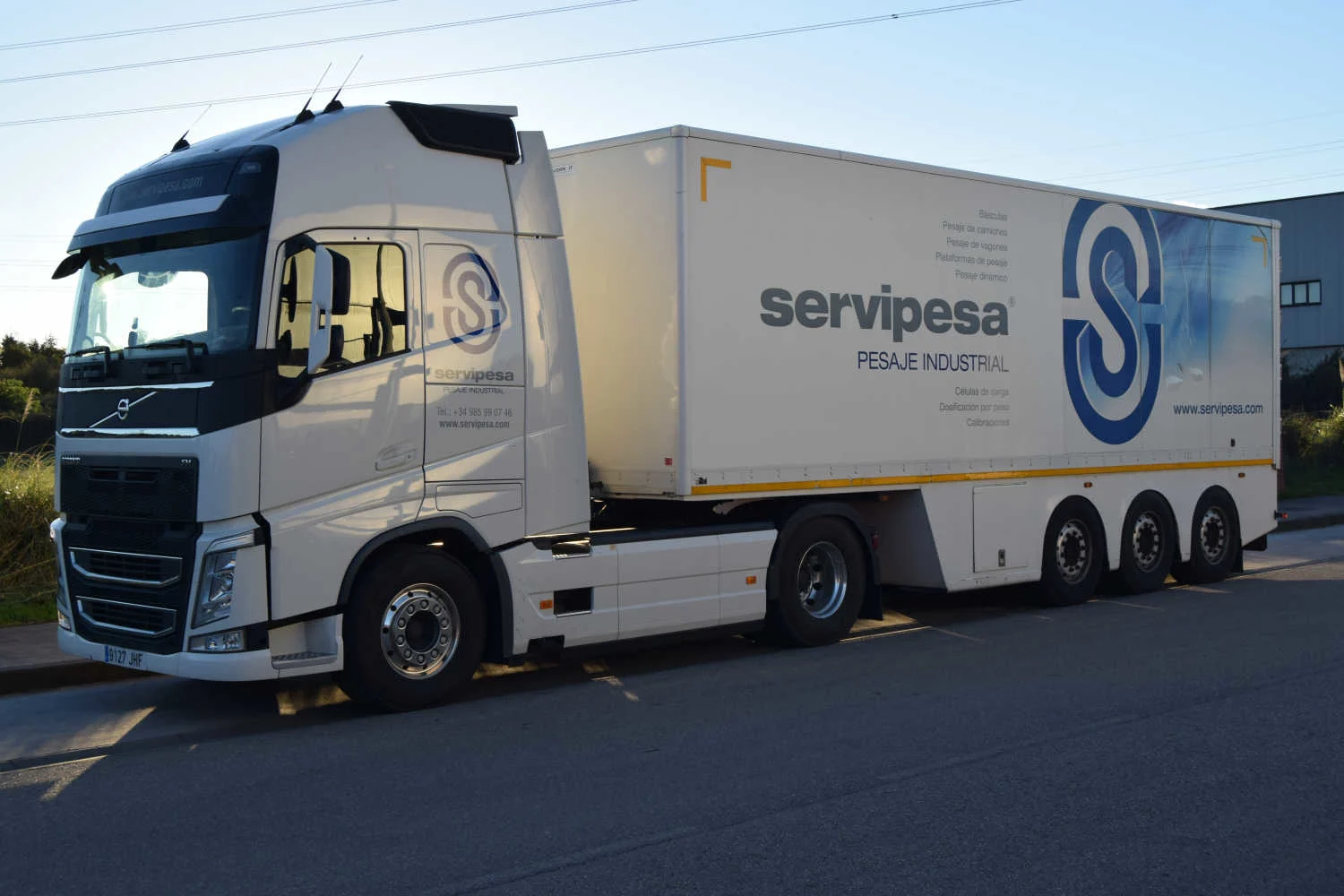 Truck on industrial weighbridge